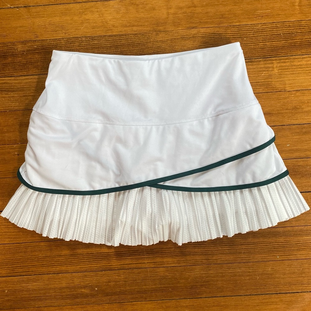 Lucky in love white tennis skirt
